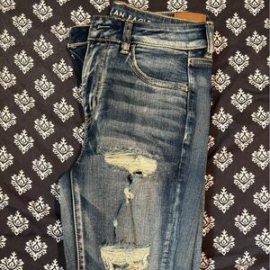 American Eagle Outfitters Dark Blue Distressed Jeans